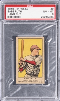 1919-21 W514 Strip Card #2 Babe Ruth – PSA NM-MT 8 "1 of 2!"